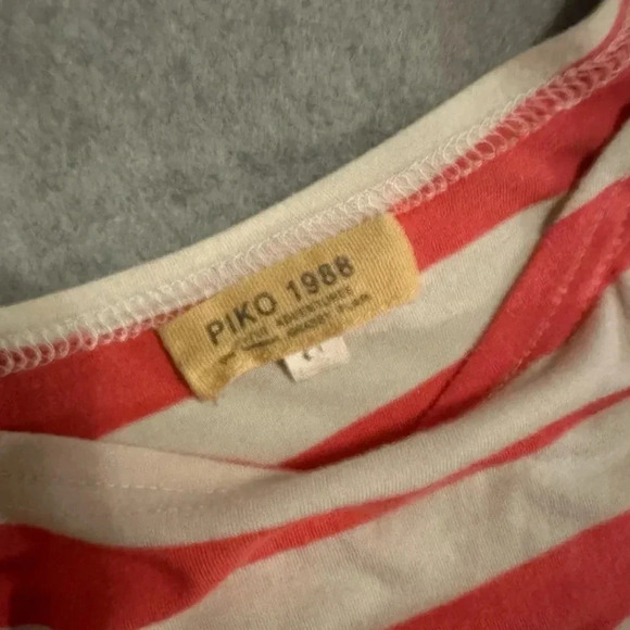 Piko 1988 short sleeve pink and white stripe top size S - Picture 3 of 4